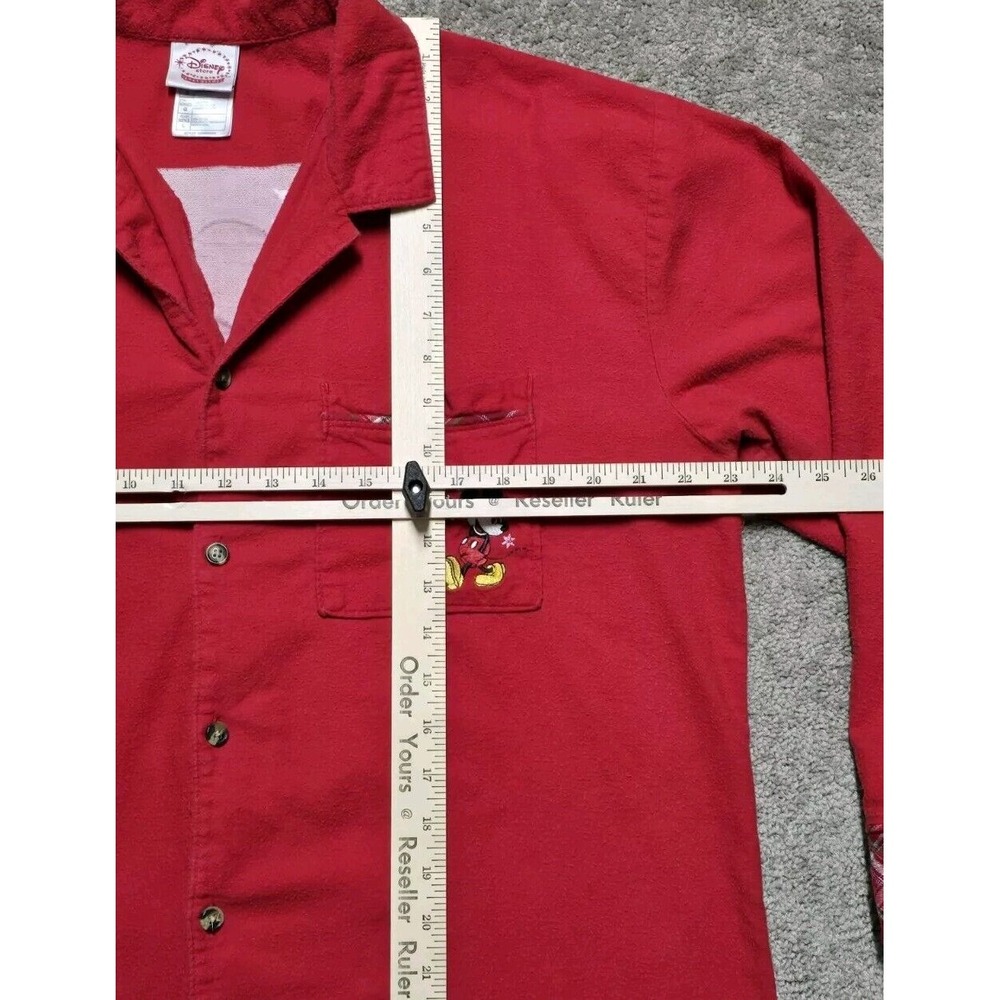 Vintage Mickey & Co. Size L Red Disney Mickey Mouse Button Up Pajama‎ Shirt Top - Picture 16 of 16